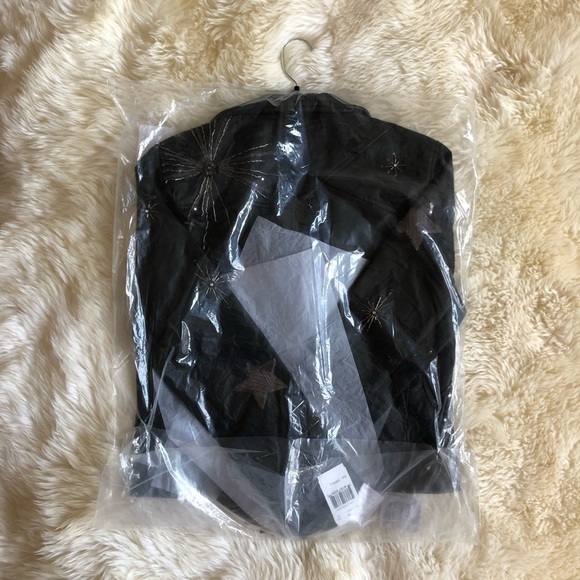 Blank NYC Embellished Star Struck Vegan Leather Moto Jacket - Picture 11 of 12